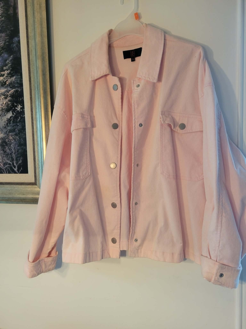 NOBO Pastel Pink Button-Front Jean Jacket